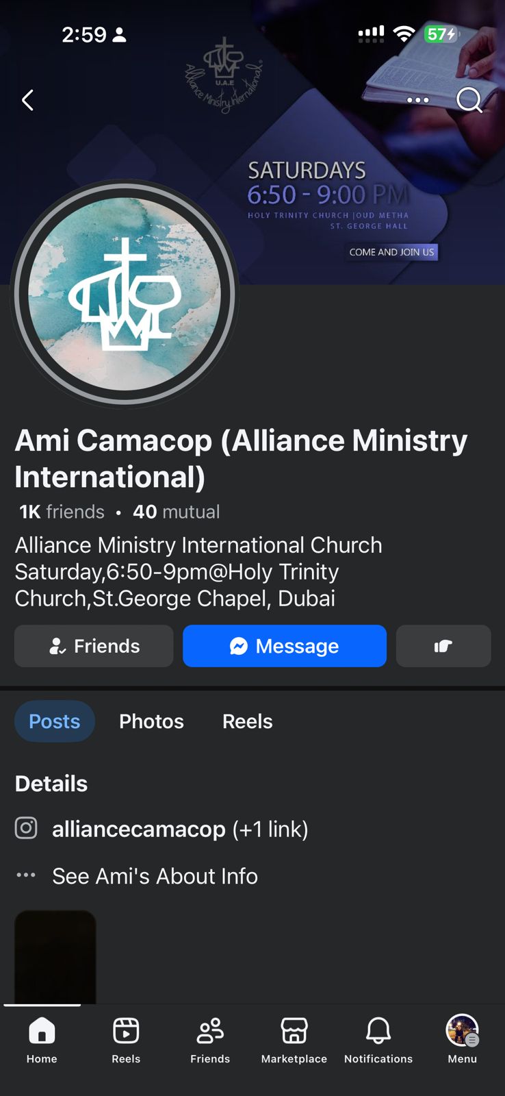 AMI Facebook profile screenshot