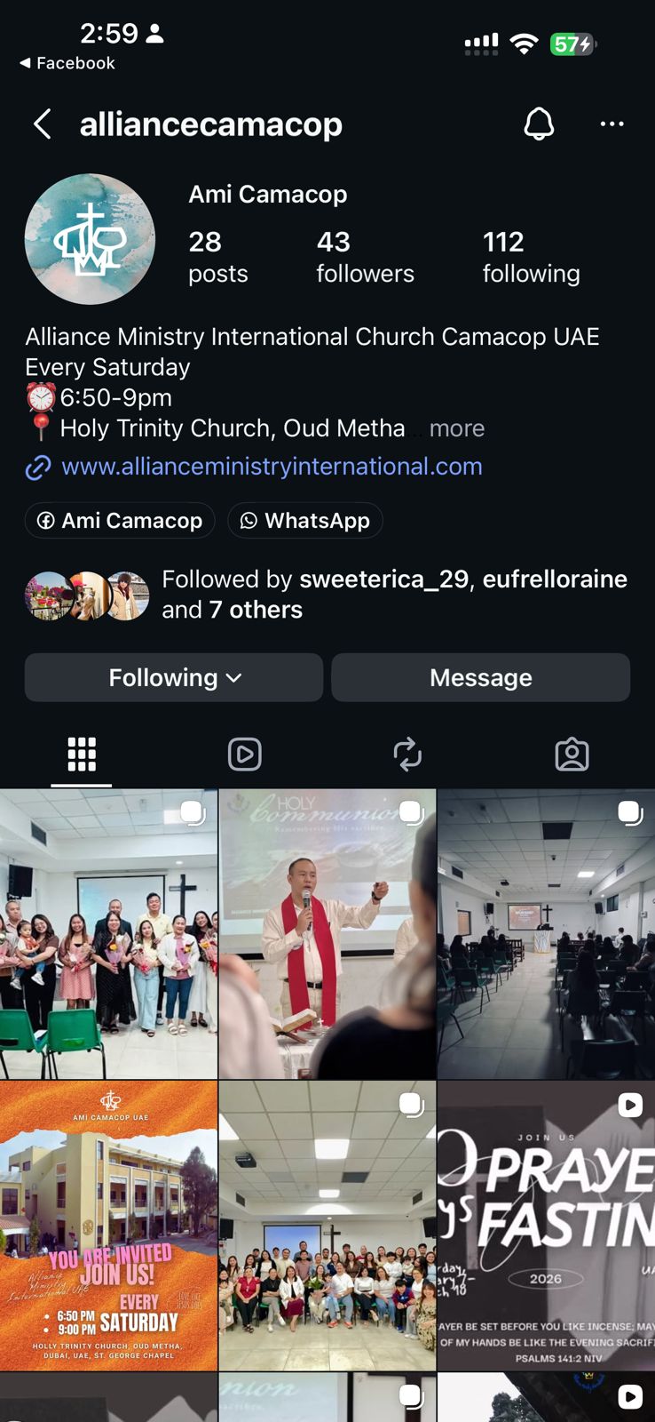 AMI Instagram profile screenshot