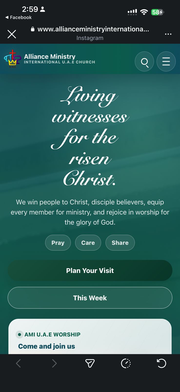 AMI website mobile screenshot
